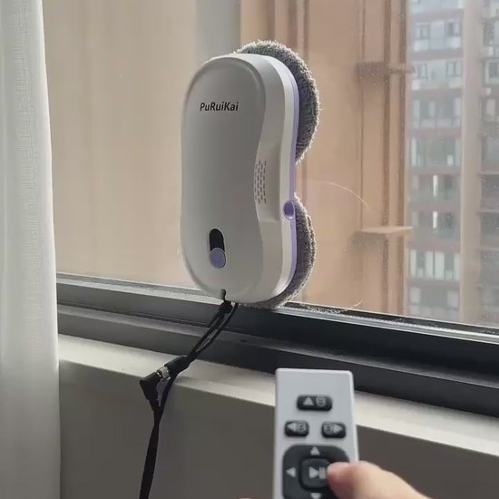 Robot lave-vitre Vitralizen en action, piloté à la télécommande