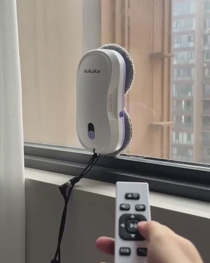 Robot lave-vitre Vitralizen en action, piloté à la télécommande